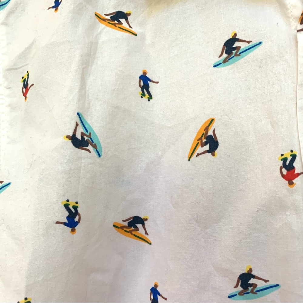 ✅ Old Navy Boys White Surf Skateboard Print Polo B19/9 - Picture 5 of 10